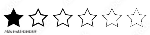 Star line icon.Sparkle star icon set. Sparkle symbols.Black star icons collection isolated on transparent background