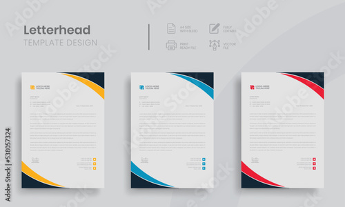 letterhead corporate official minimal creative abstract professional Unique style letter head templates for your Business. with logo