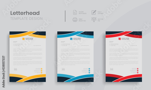 letterhead corporate official minimal creative abstract professional Unique style letter head templates for your Business. with logo