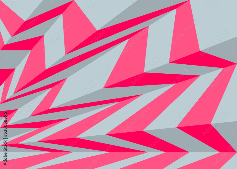 Abstract wallpaper with 3D zigzag stripes pattern