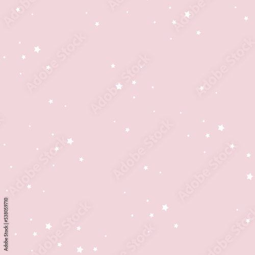 Simple seamless pink pattern background with white dots © Olga