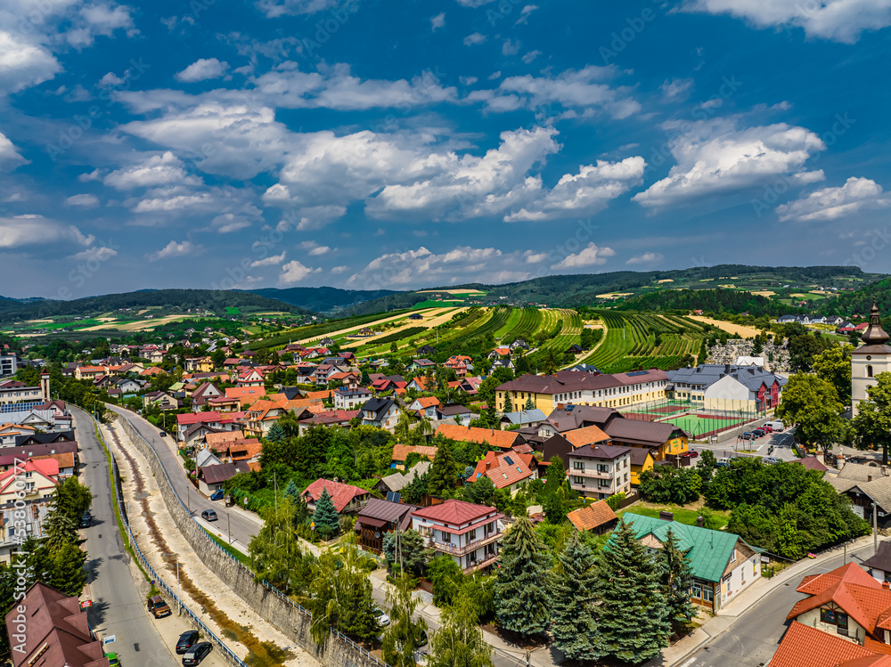 ŁĄCKO, Małopolska, ujęcia lotnicze, POLSKA