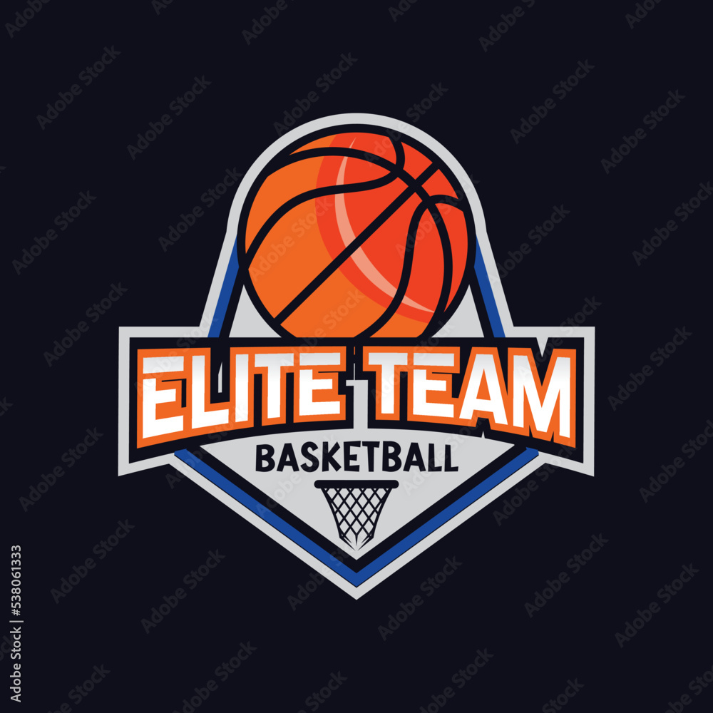 BasketBall Logo Illustration - Emblem Baskekball design suitable for Sport or Game Logo 2