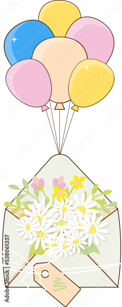 envelope with balloons envelope with balloons