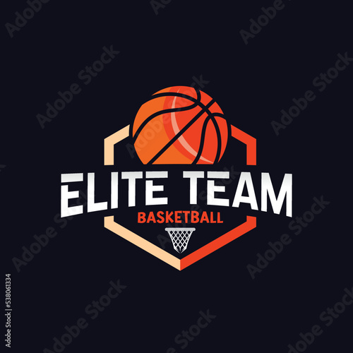 BasketBall Logo Illustration - Emblem Baskekball design suitable for Sport or Game Logo 1
