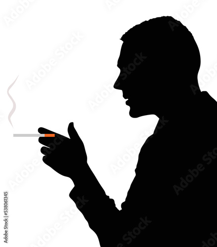 silhouette of a person with a cigarette