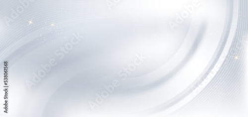 Abstract grey and white wavy curved lines background.