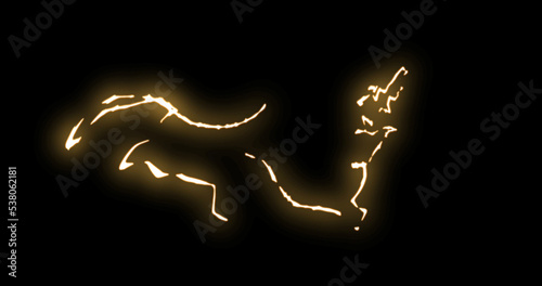 Fototapeta Naklejka Na Ścianę i Meble -  Line elements with glow effect. To customize colors use all non-linear editing tools.