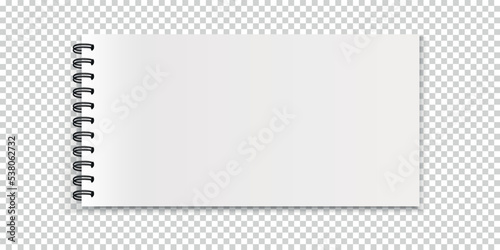 Spiral Notebook Template - Empty Vector Illustration With Copy Space - Isolated On Transparent Background
