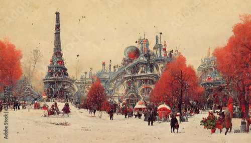 Paris, Christmas, avant-garde, high-chroma, fine_details