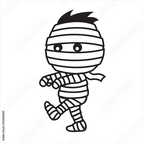 Cute cartoon illustration of a mummy