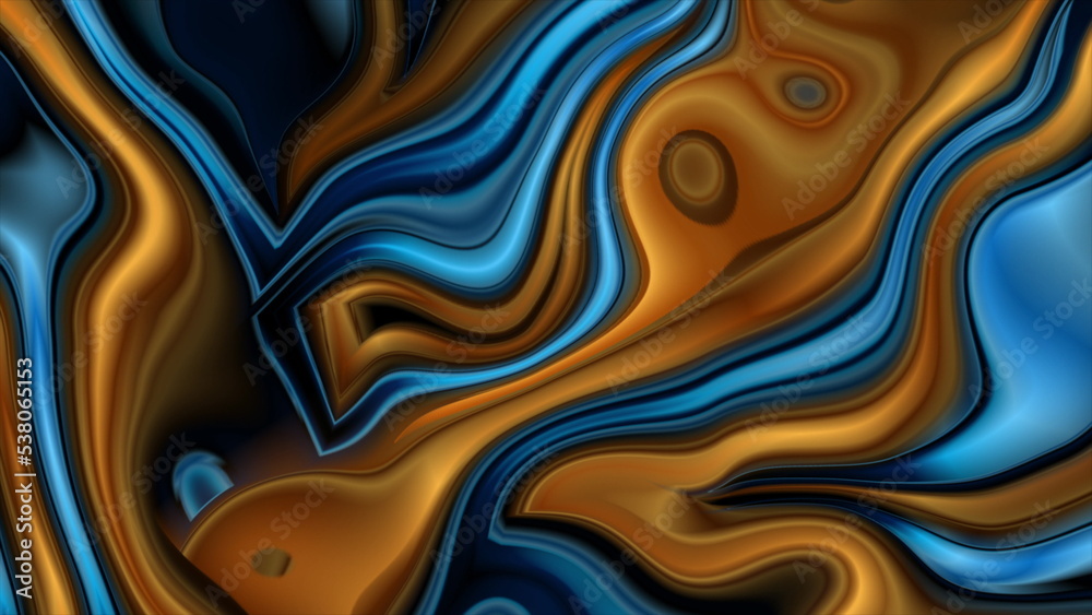 Obraz premium Blue and bronze glossy abstract geometric background
