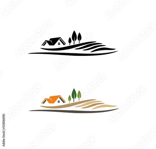 vineyard vector illustration rural landscape	