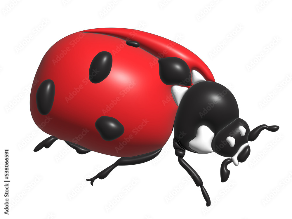 Fototapeta premium Ladybug in transparent background format.