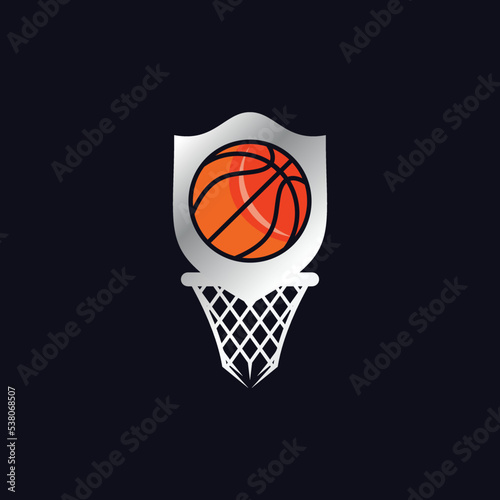 BasketBall Logo Illustration -American Sport Logo - Emblem Baskekball design suitable for Sport or Game Logo 3