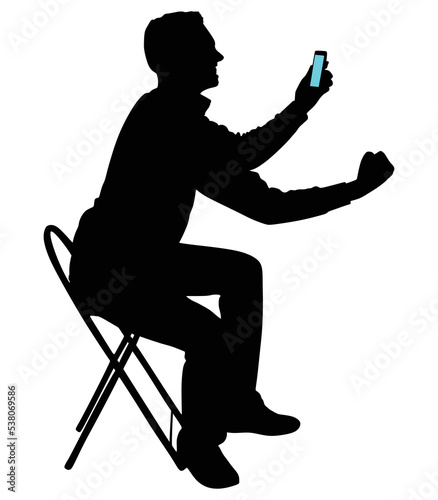 Man looking at his cellphone