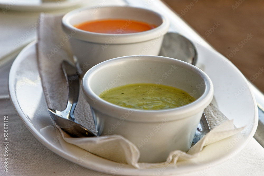 Mojo rojo and mojo verde - red and green sauces - Lanzarote Spain Mojo rojo and mojo verde - red and green sauces - Lanzarote Spain