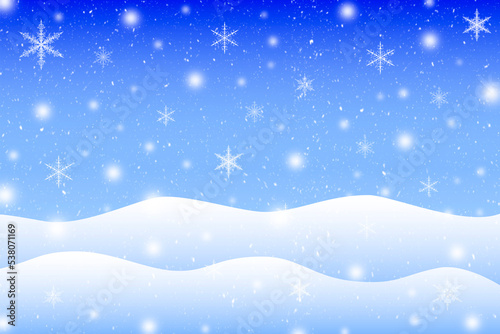 雪が降り積もる冬の背景。 クリスマスがコンセプトの背景。