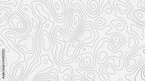 The stylized height of the topographic map contour in lines and contours isolated on transparent