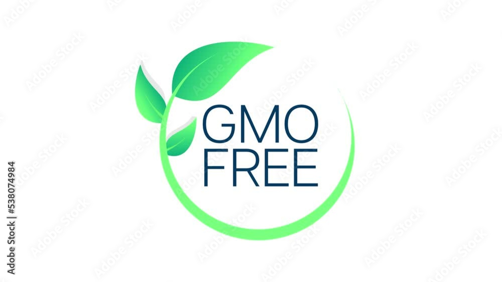 Gmo free animation icon circle badge sign. Non Genetically modified organism emblem sticker. Organic food stamp Gmo free animation icon circle badge sign. Non Genetically modified organism emblem sticker. Organic food stamp