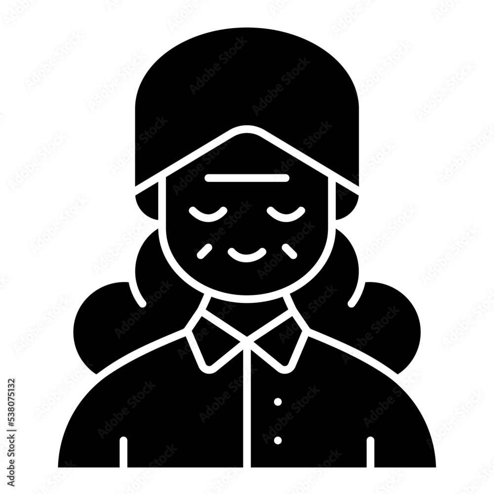 old woman solid icon