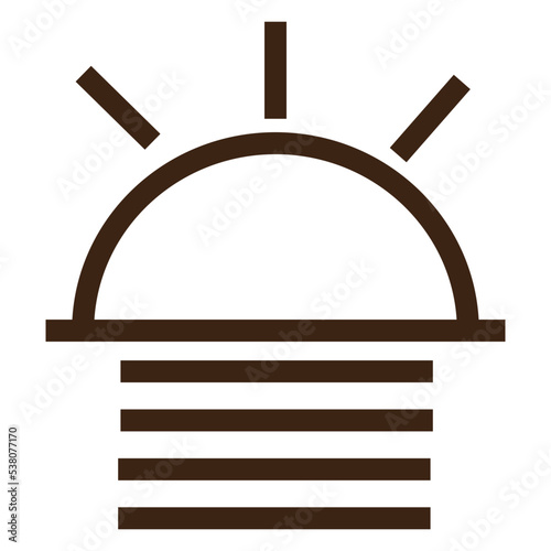 rainy sunset wind outline icon