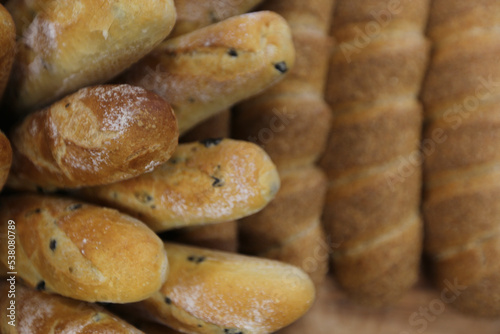 hot olive bread prepared in the oven