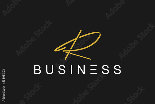 R letter initial logo design modern company identity luxury script font icon symbol
