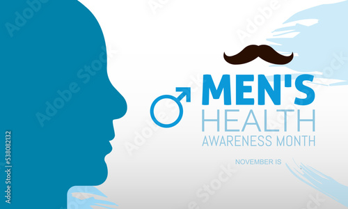 Vector illustration on the theme of Men's health awareness month observed each year during November banner, Holiday, poster, card and background design.