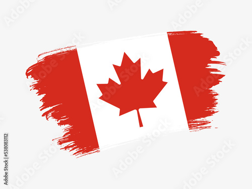 Canada flag made in textured brush stroke. Patriotic country flag on white background