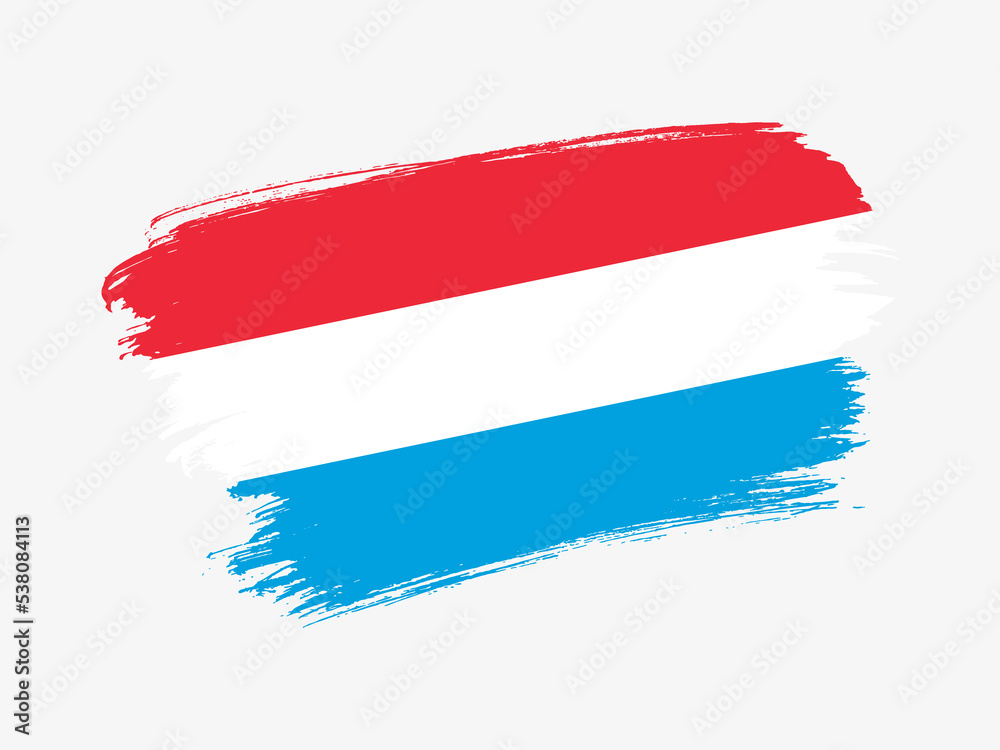 Luxembourg flag made in textured brush stroke. Patriotic country flag on white background Luxembourg flag made in textured brush stroke. Patriotic country flag on white background