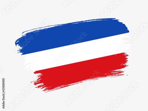 Los Altos flag made in textured brush stroke. Patriotic country flag on white background