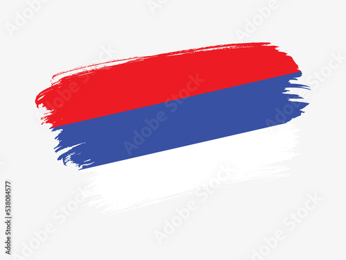 Republika Srpska flag made in textured brush stroke. Patriotic country flag on white background