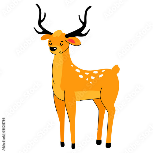 Cute deer - flat design style cartoon character