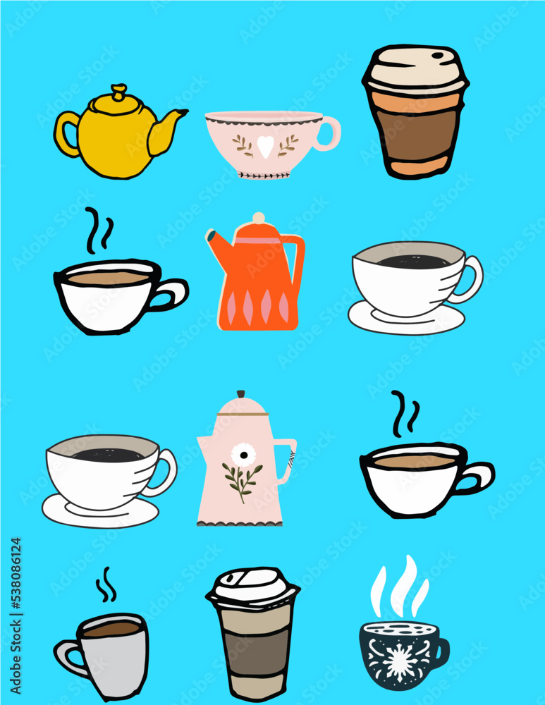 set of cups of coffee set of cups of coffee