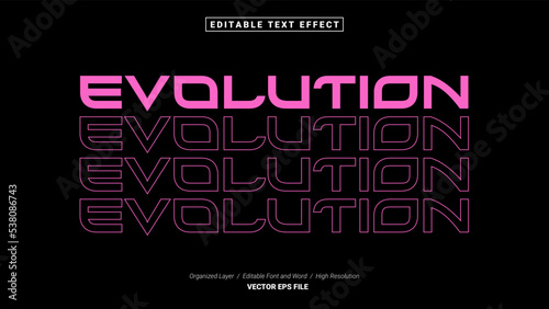 Editable Evolution Font Design. Alphabet Typography Template Text Effect. Lettering Vector Illustration for Product Brand and Business Logo.
