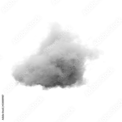 single white cloud with transparent background