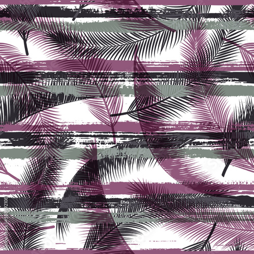 Tropical coconut palm leaves tree branches