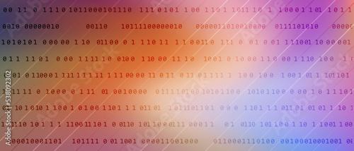 0 1 matrix digits big data tech vector background with fluid gra