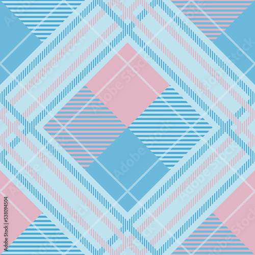 Seamless tartan plaid pattern in Pink and Blue Color. 