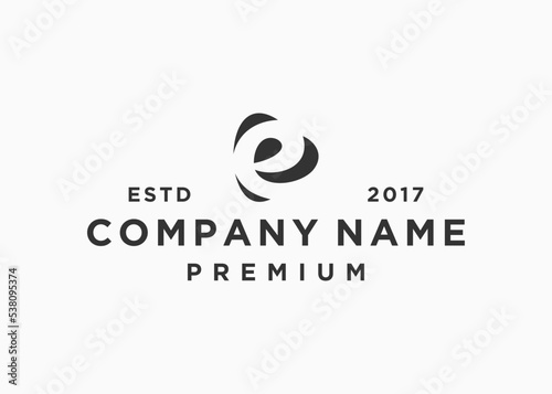 letter e play logo design vector illustration template