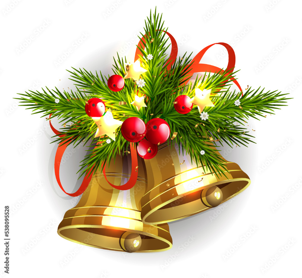 Christmas Bells And Tinsel Stock Illustration - Download Image Now