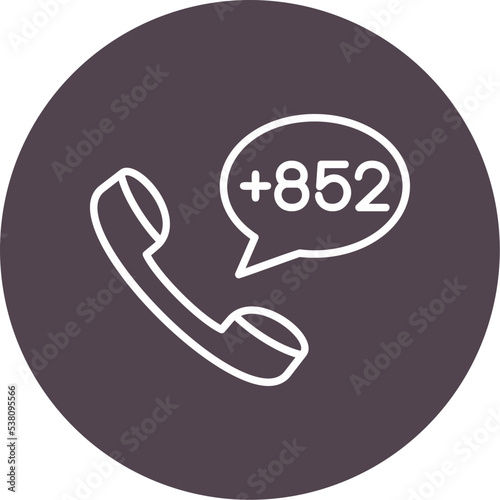 Hong Kon Dial code Icon