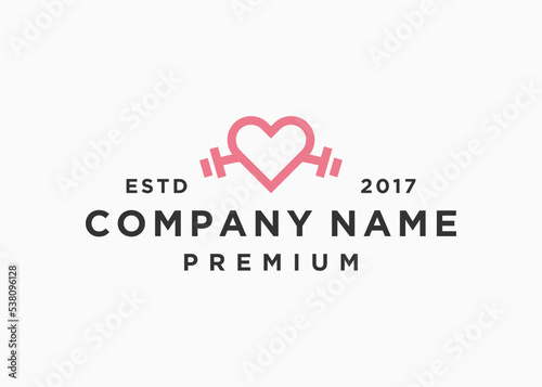 love fitness logo design vector illustration template