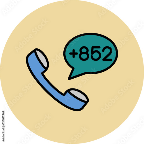 Hong Kon Dial code Icon