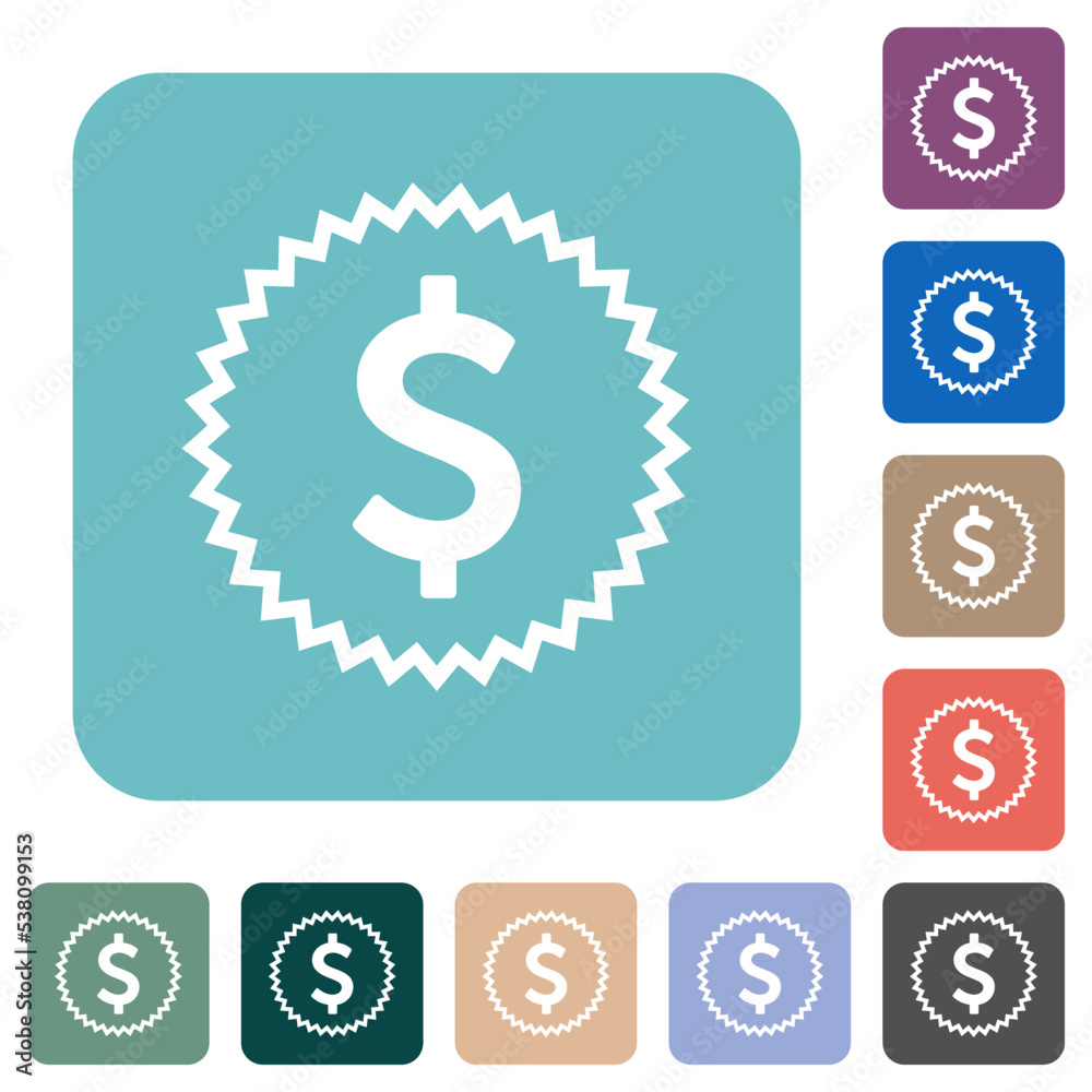 American dollar sticker alternate rounded square flat icons American dollar sticker alternate rounded square flat icons
