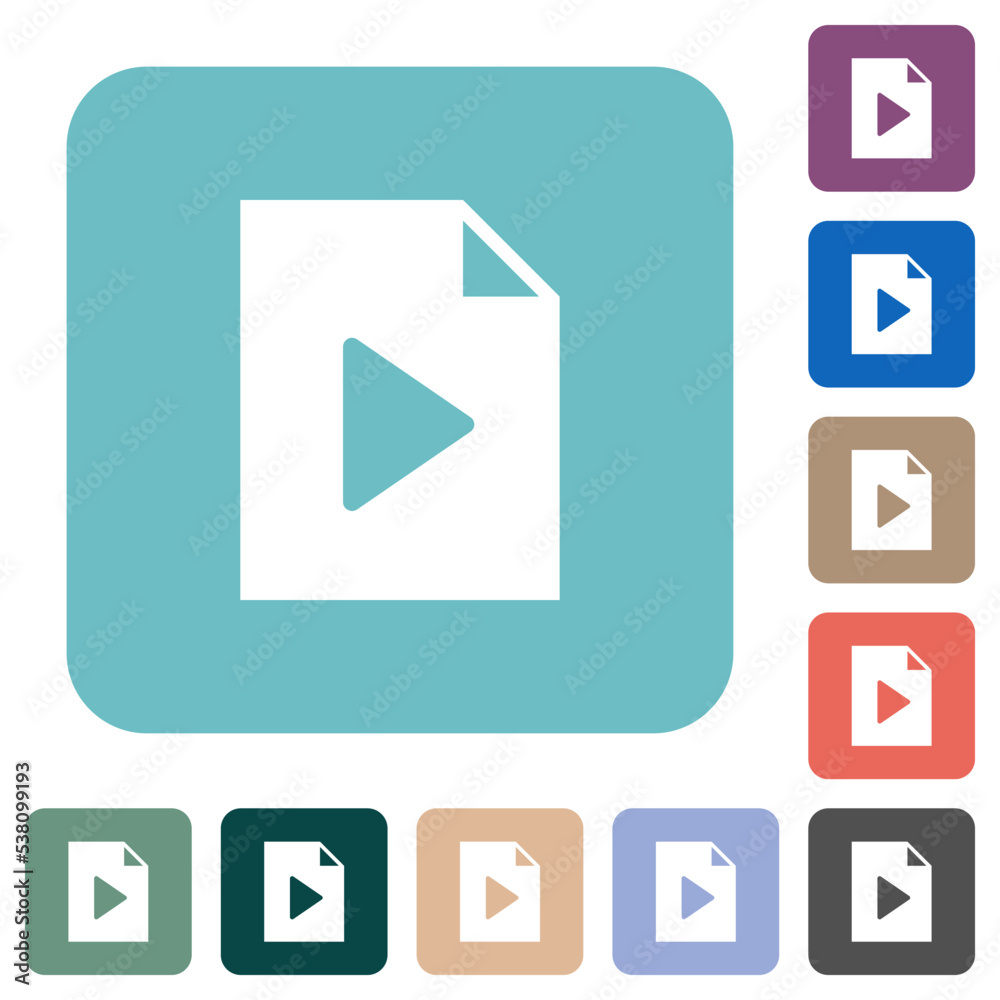 Playlist solid rounded square flat icons Playlist solid rounded square flat icons
