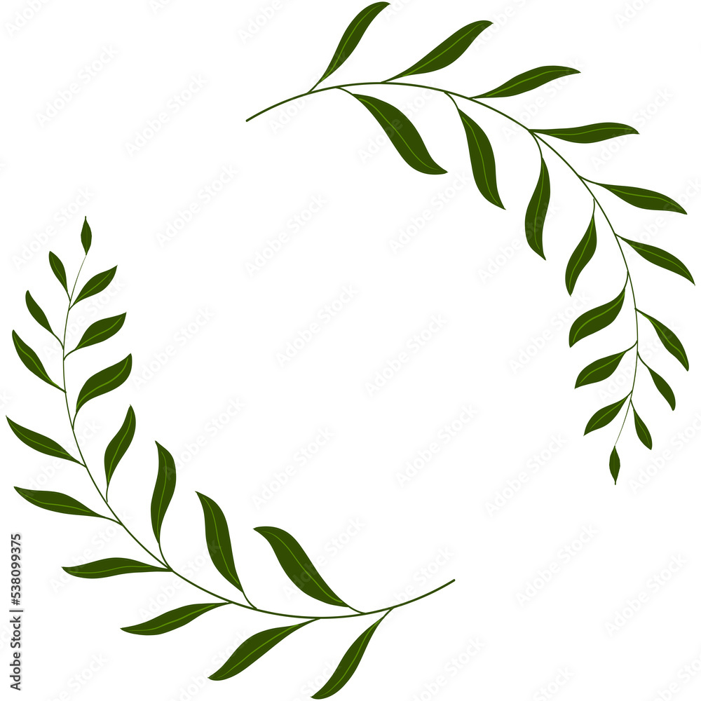 laurel wreath illustration isolated on png or transparent background