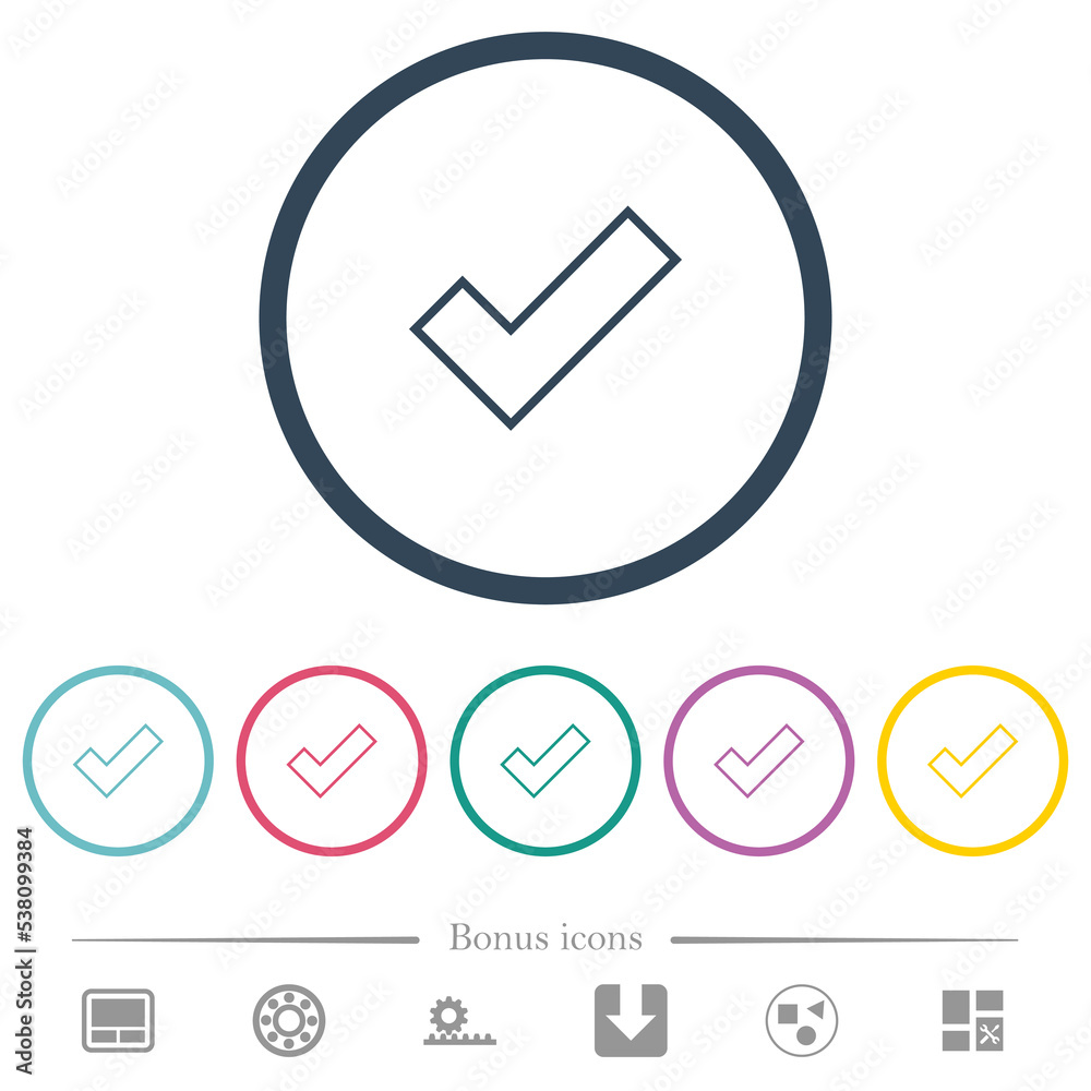 Ok outline flat color icons in round outlines Ok outline flat color icons in round outlines