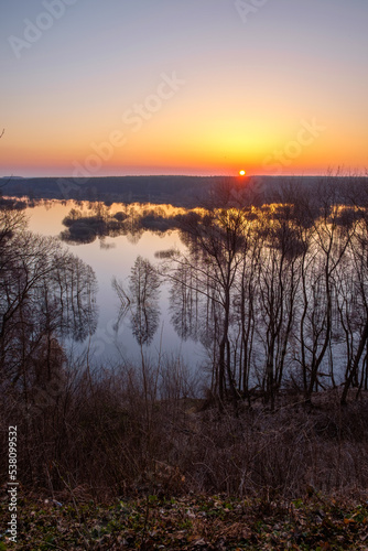 sunset over the lake